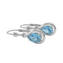 AMOR women's drop earrings, rhodium-plated 925 sterling silver, blue, view 12