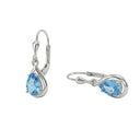 AMOR women's drop earrings, rhodium-plated 925 sterling silver, blue, main image