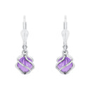 AMOR Ohrring (Ohrhänger) Damen, 925 Silber rhodiniert, Zirkonia amethyst, Ansicht 3