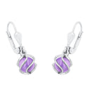 AMOR Ohrring (Ohrhänger) Damen, 925 Silber rhodiniert, Zirkonia amethyst, Ansicht 4