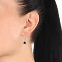 AMOR Ohrring (Ohrhänger) Damen, 925 Silber rhodiniert, Onyx schwarz, Ansicht 2