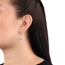 AMOR women's drop earrings, rhodium-plated 925 sterling silver, view 2