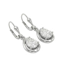AMOR women's drop earrings, rhodium-plated 925 sterling silver, view 3