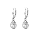 AMOR women's drop earrings, rhodium-plated 925 sterling silver, view 5