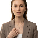 AMOR women's necklace, rhodium-plated 925 sterling silver, worn by model