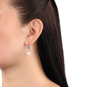 AMOR Ohrring (Creolen) Damen, 925 Silber rhodiniert, Zirkonia weiß, Ansicht 2