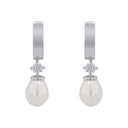 AMOR Ohrring (Creolen) Damen, 925 Silber rhodiniert, Zirkonia weiß, Ansicht 3
