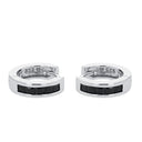 AMOR Ohrring (Creolen) Damen, 925 Silber rhodiniert, Zirkonia schwarz, Ansicht 4
