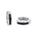 AMOR Ohrring (Creolen) Damen, 925 Silber rhodiniert, Zirkonia schwarz, Hauptbild