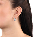 AMOR Ohrring (Creolen) Damen, 925 Silber rhodiniert, Zirkonia weiß, Ansicht 2