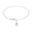 AMOR Fußkette Unisex, 925 Silber rhodiniert, Motiv Herz, Zirkonia weiß, Hauptbild