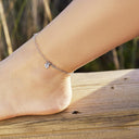 AMOR Fußkette Unisex, 925 Silber rhodiniert, Motiv Herz, Zirkonia weiß, am Model
