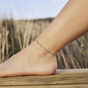 AMOR Fußkette Unisex, 925 Silber rhodiniert, am Model