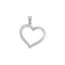 AMOR Anhänger (Halskette) Damen, 925 Silber rhodiniert, Motiv Herz, Zirkonia weiß, Rückseite