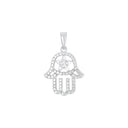 AMOR Anhänger (Halskette) Damen, 925 Silber rhodiniert, Motiv Hamsa Hand, Zirkonia weiß, Hauptbild