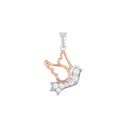 AMOR Anhänger (Halskette) Damen, 925 Silber silber / rosévergoldet (bicolor), Motiv Taube, Zirkonia weiß, Hauptbild
