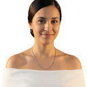AMOR unisex necklace, stainless steel, worn by model