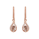 AMOR Ohrring (Ohrhänger) Damen, 925 Silber rosé vergoldet, Kristallglas altrosa, Ansicht 3
