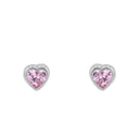 PRINZESSIN LILLIFEE girls' stud earrings, rhodium-plated 925 sterling silver, pink, view 3