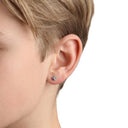 AMOR children's stud earrings, rhodium-plated 925 sterling silver, view 3