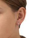 AMOR children's hoop earrings, rhodium-plated 925 sterling silver, view 3