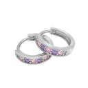 AMOR children's hoop earrings, rhodium-plated 925 sterling silver, view 4