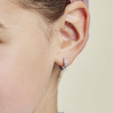 AMOR children's hoop earrings, rhodium-plated 925 sterling silver, worn by model
