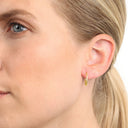 AMOR women's hoop earrings, 375 gold, view 2