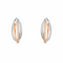 AMOR Ohrring (Creolen) Damen, 925 Silber silber / rosévergoldet (bicolor), Zirkonia weiß, Ansicht 3