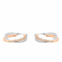 AMOR Ohrring (Creolen) Damen, 925 Silber silber / rosévergoldet (bicolor), Zirkonia weiß, Ansicht 4