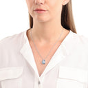 AMOR Halskette Damen, 925 Silber rhodiniert, Kristall blau, Ansicht 2