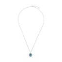 AMOR Halskette Damen, 925 Silber rhodiniert, Kristall blau, Ansicht 3