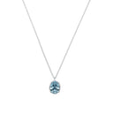 AMOR Halskette Damen, 925 Silber rhodiniert, Kristall blau, Hauptbild