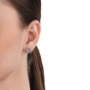 AMOR Ohrring (Ohrstecker) Damen, 925 Silber rhodiniert, Zirkonia blau, Ansicht 2