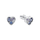 AMOR Ohrring (Ohrstecker) Damen, 925 Silber rhodiniert, Zirkonia blau, Hauptbild