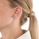 AMOR Ohrring (Ohrstecker) Damen, 925 Silber rhodiniert, Zirkonia weiß, Ansicht 2