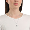 AMOR Halskette Damen, 925 Silber rhodiniert, Motiv Stern, Zirkonia weiß, Ansicht 2