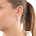 AMOR Ohrring (Creolen) Damen, 925 Silber rhodiniert, Zirkonia blau, Ansicht 2
