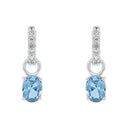 AMOR Ohrring (Creolen) Damen, 925 Silber rhodiniert, Zirkonia blau, Ansicht 4