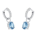 AMOR Ohrring (Creolen) Damen, 925 Silber rhodiniert, Zirkonia blau, Ansicht 5