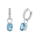 AMOR Ohrring (Creolen) Damen, 925 Silber rhodiniert, Zirkonia blau, Hauptbild