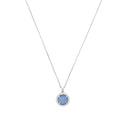AMOR Halskette Damen, 925 Silber rhodiniert, Glas blau, Hauptbild