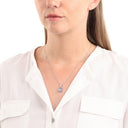 AMOR Halskette Damen, 925 Silber rhodiniert, Spinell blau, Ansicht 2