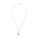AMOR Halskette Damen, 925 Silber rhodiniert, Spinell blau, Ansicht 3