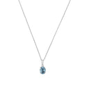 AMOR Halskette Damen, 925 Silber rhodiniert, Spinell blau, Hauptbild