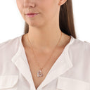 AMOR Halskette Damen, 925 Silber rosé vergoldet, Zirkonia weiß, Ansicht 2