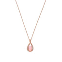 AMOR Halskette Damen, 925 Silber rosé vergoldet, Glas rosa, Hauptbild