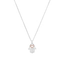 AMOR Halskette Damen, 925 Silber silber / rosévergoldet (bicolor), Motiv Hamsa Hand, Zirkonia weiß, Hauptbild