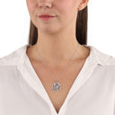 AMOR Halskette Damen, 925 Silber rhodiniert, Zirkonia weiß, Ansicht 2
