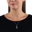 AMOR Halskette Damen, 925 Silber rosé vergoldet, Motiv Notenschlüssel, Zirkonia weiß, Ansicht 2